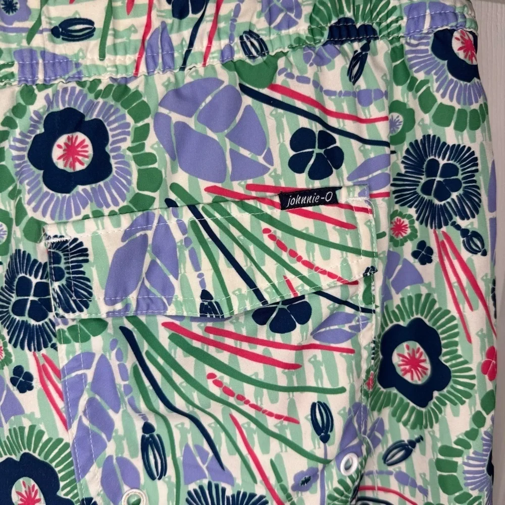johnnie-O Multicolor Floral Men's Swim Shorts Trunks Size XL GUC
